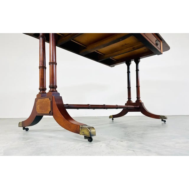 Chippendale Style Faux Bamboo Drop Leaf Desk or Dining Table Chairish