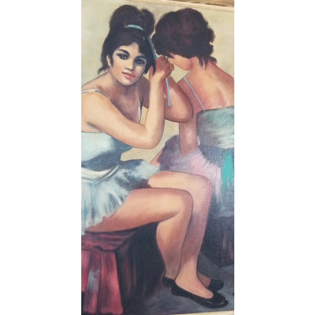 1970s 1971 Figurative Grace K Neil Painting of Two Ballet Dancers For Sale - Image 5 of 12
