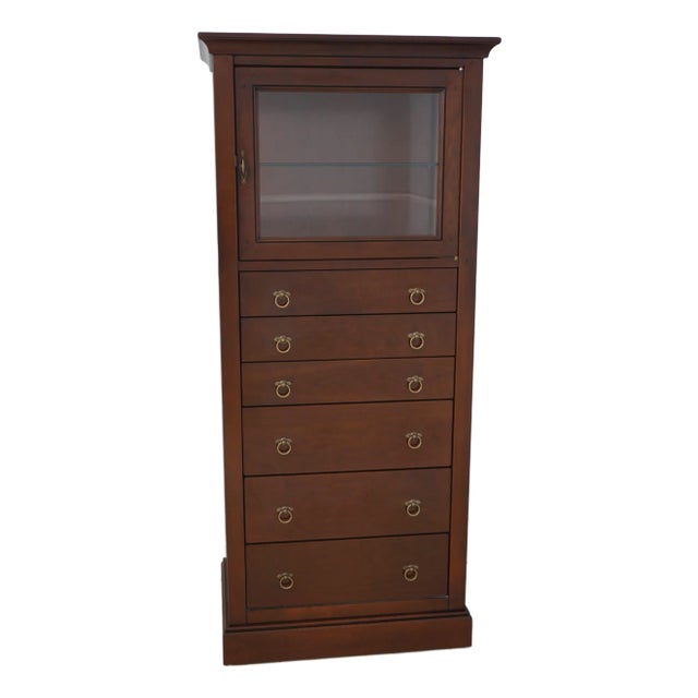 Grange French Empire Style Cherry Jewelry Display Cabinet For Sale
