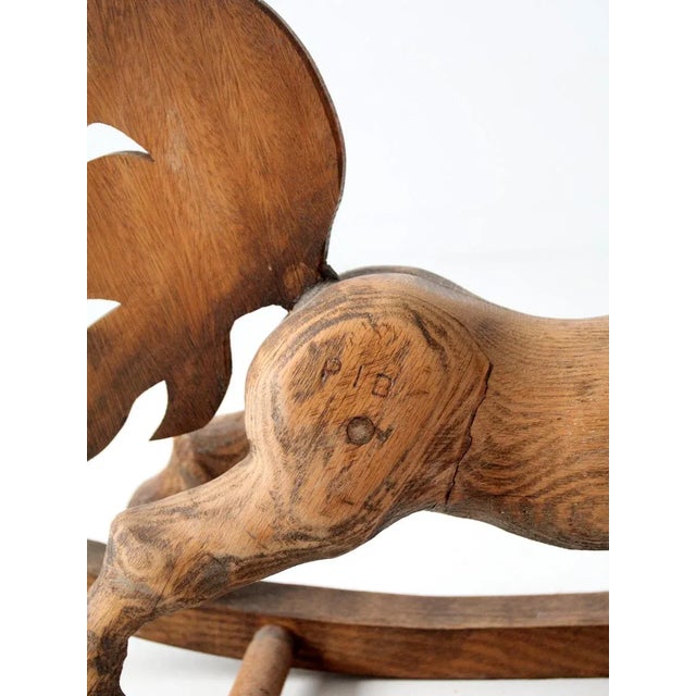 Vintage Hand-Carved Wooden Horse For Sale - Image 10 of 13