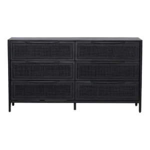Four Hands Sydney 6 Drawer Dresser - Black Cane