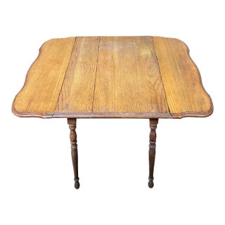 1930s Vintage Farmhouse Drop Leaf Table For Sale