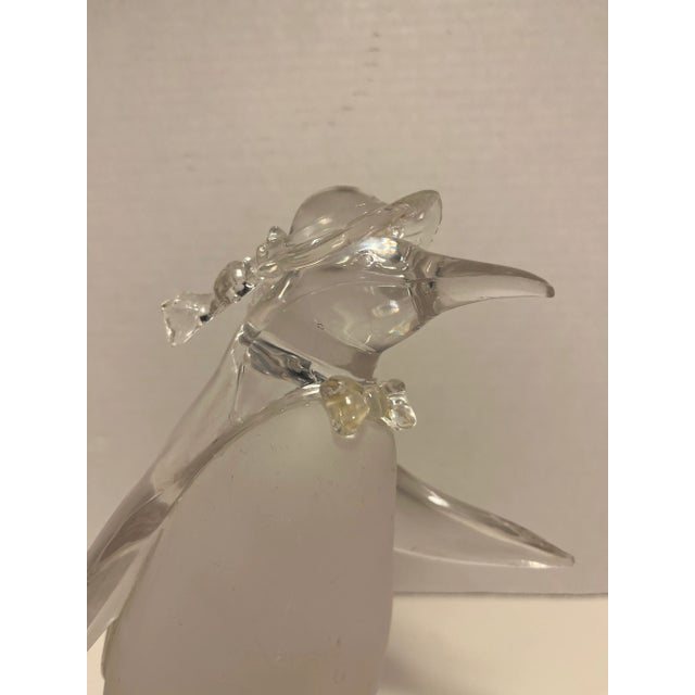 Mid-Century Modern 1950s Vintage Mid-Century Modern Lucite Penguin on Ice Skates Clear & Frosted For Sale - Image 3 of 8