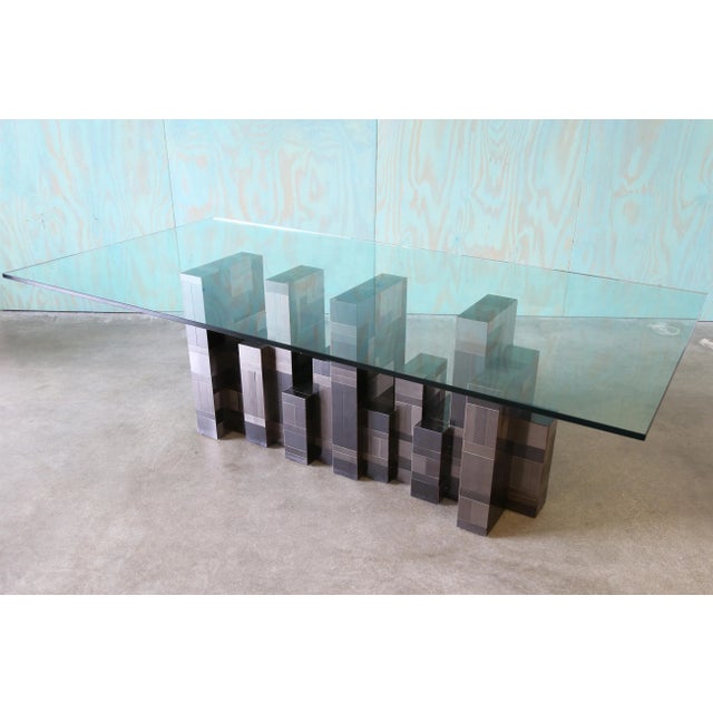 Paul Evans 1960s Paul Evans Gunmetal Cityscape Dining Table Mid Century Modern For Sale - Image 4 of 13