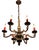 Antique Metal 6-Arm Chandelier For Sale