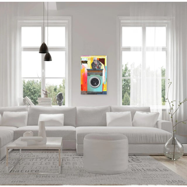 "Blank Cheque" Original Modern Mixed-Media Painting by Fabio Coruzzi For Sale - Image 9 of 10