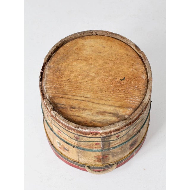 Antique Painted Wood Bucket For Sale - Image 9 of 12