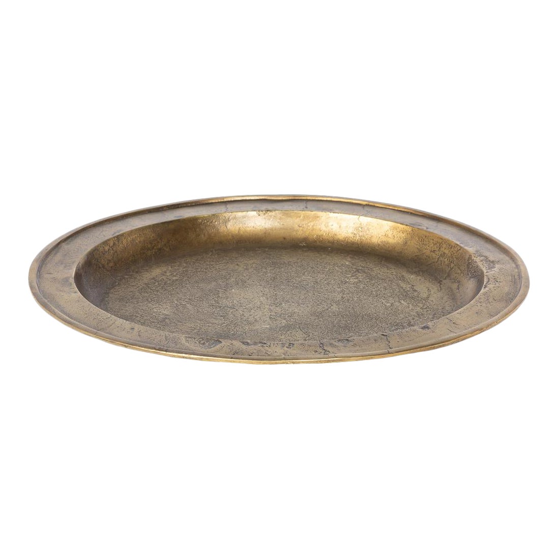 Contemporary Cast Aluminum Oval Serving Tray | Chairish