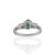 Contemporary Luxury Emerald & Diamond Ring in 925 Sterling Silver, Size 7.5 For Sale - Image 3 of 12