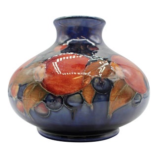 Circa 1930s “Pomegranate” Pattern Low Vase by Moorcroft, England For Sale