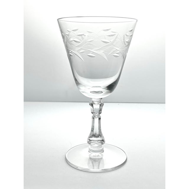 Fostoria 1950s Fostoria “Bridal Wreath” Water Glasses - Set of 10 For Sale - Image 4 of 6