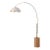 1980s Adjustable Nova of California Tambo Brass Floor Lamp - 92" Mid-Century Modern, Brass Frame, White/Gold Shade, Ash Wood Base For Sale