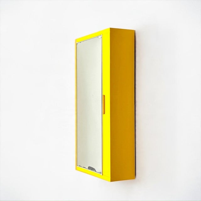 Yellow Wall Mirror Cabinet by Olaf Von Bohr for Gedy, Italy, 1970s For Sale - Image 6 of 16