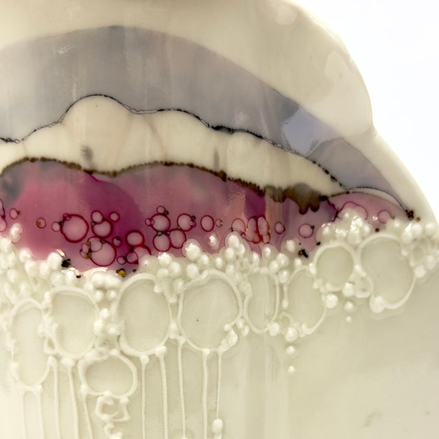 Distinctive Slender Artisanal Pottery Vase by Carolyn Carroll, Signed For Sale - Image 10 of 13