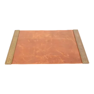 Tiffany Studios New York Graduate Bronze Doré Blotter Ends With Leather Desk Blotter