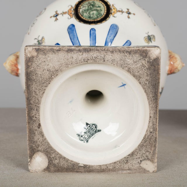 Pair of 19th Century French Gien Faience Urns For Sale - Image 14 of 15