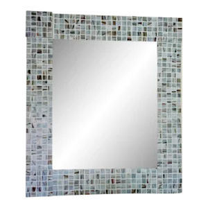 1990s Large Original Handcrafted Pearlescent Tile Mirror