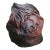 Handmade Figurative Ceramic Surreal Veiled Detailed Face Bust Sculpture in Charcoal and & Mauve Glaze For Sale