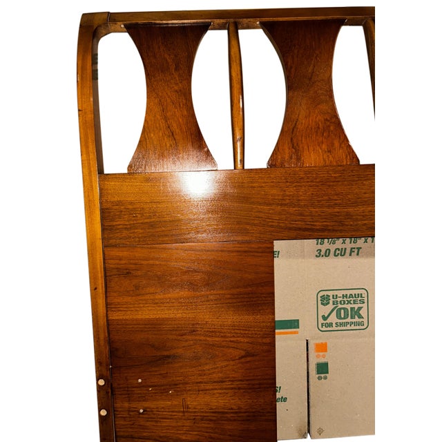 Kent Coffey Mid-Century Modern Kent Coffey Perspecta Walnut & Rosewood King Headboard For Sale - Image 4 of 4
