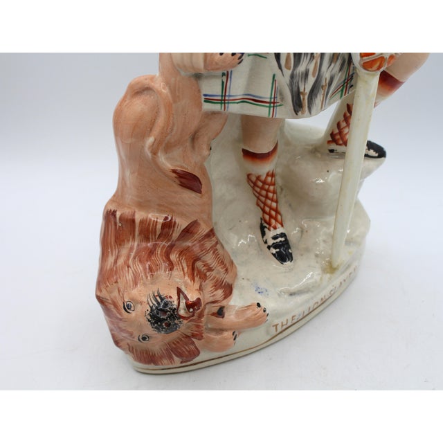 Ceramic Circa 1860 English Staffordshire Figure of "The Lion Slayer" For Sale - Image 7 of 8