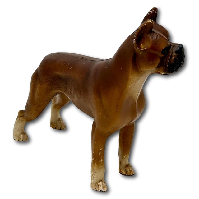 Very Rare & Hard 2 Find Vintage 1930s Hubley Mfg. Co. Cast Iron Standing Boxer Dog Doorstop in Excellent Condition For Sale - Image 13 of 18