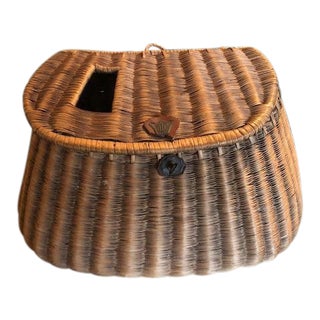Wicker Fishing Creel Basket For Sale