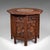 Art Deco Vintage Campaign Tea Table, Burmese, Carved Teak, Display, Lamp, Art Deco, 1940 For Sale - Image 3 of 10