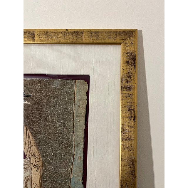 1980s 1980s Large Asian Mixed Media Framed Art Signed Mikulas Kravjansky For Sale - Image 5 of 12