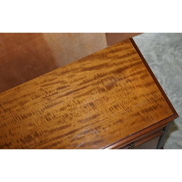 Burr & Quarter Cut Walnut Sideboard with Twin Drawers & Cupboard Base For Sale - Image 6 of 16
