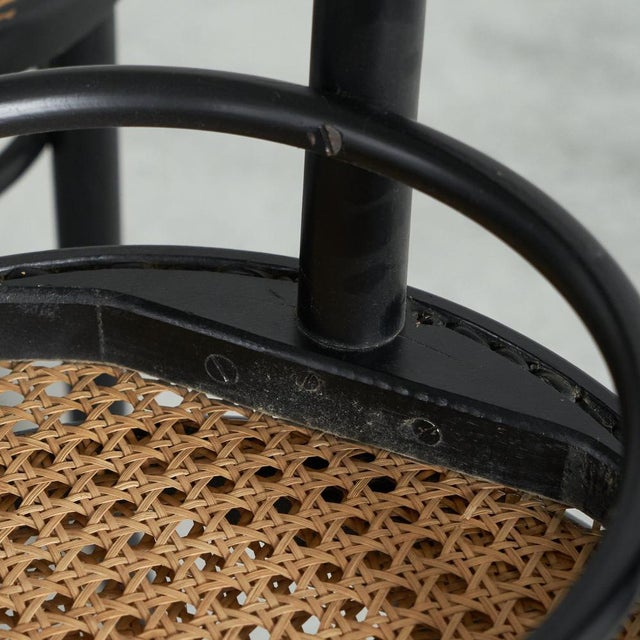 Vintage Stools in Lacquered Wood and Webbing, 1970s, Set of 4 For Sale - Image 9 of 11