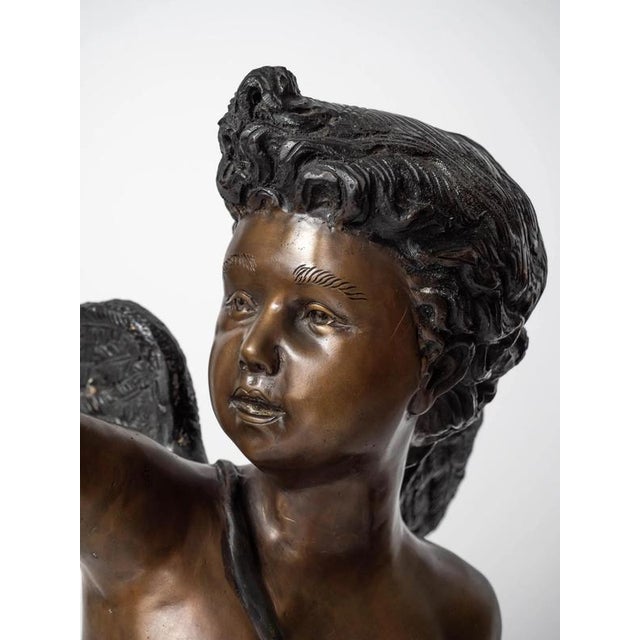 2000 - 2009 Large Bronze Statue of Cupids Carrying a Torch For Sale - Image 5 of 18