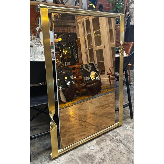 Metal Aldo Frigerio Mirror in Brass, Italy, 1970s For Sale - Image 7 of 7