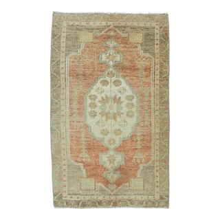 Turkish Mini Rug Oriental Hand Knotted Vintage Rug 1'9" x 2'10" #20726 For Sale
