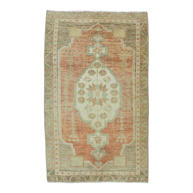 Turkish Mini Rug Oriental Hand Knotted Vintage Rug 1'9" x 2'10" #20726 For Sale