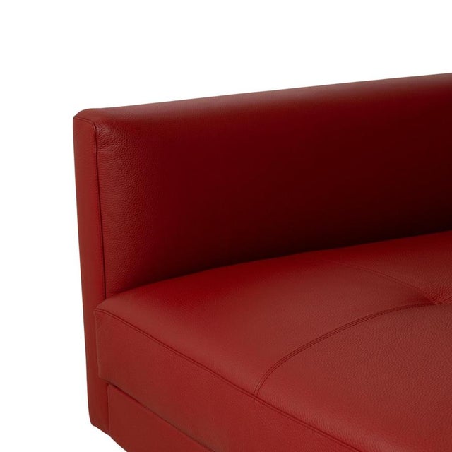 Animal Skin Gordon 4-Seater Sofa in Red Leather from Walter Knoll / Wilhelm Knoll For Sale - Image 7 of 15