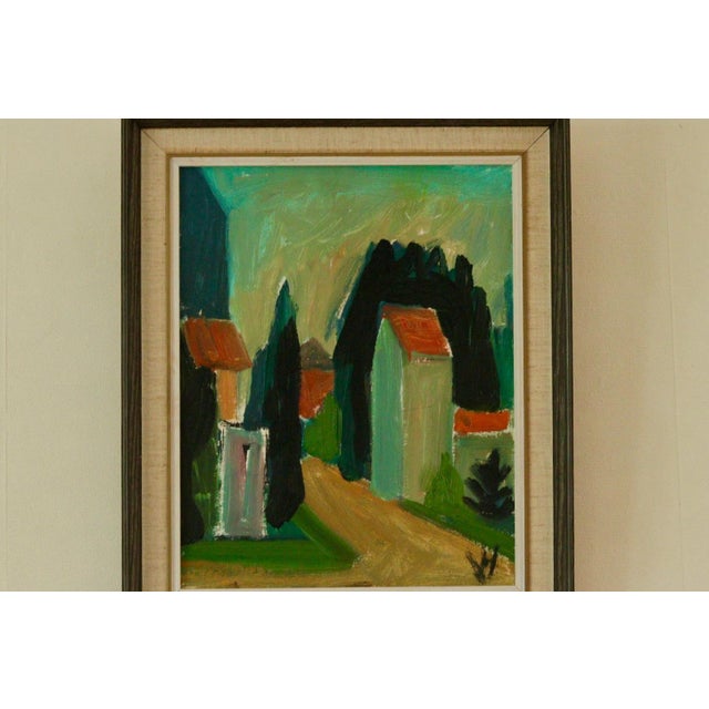 Gudmund Vang Hansen, Street View, 1960s, Oil on Canvas, Framed For Sale - Image 4 of 11