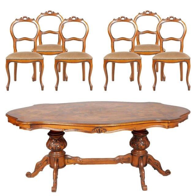 Vintage Italian Baroque Dining Set, Set of 7 For Sale - Image 10 of 10
