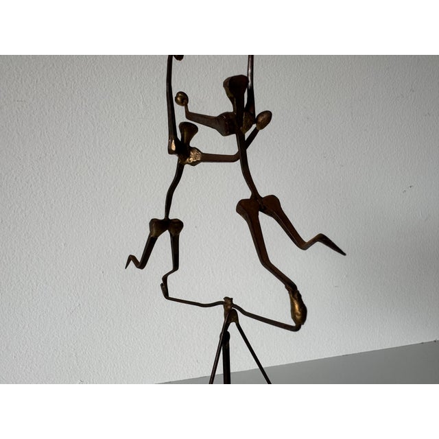 Vintage Balancing Kinetic Brutalist Metal Sculpture For Sale In Miami - Image 6 of 11