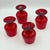 Vintage Blenko Hand Blown Red Brandy Art Glass Snifter 4pc Set For Sale In Palm Springs - Image 6 of 8
