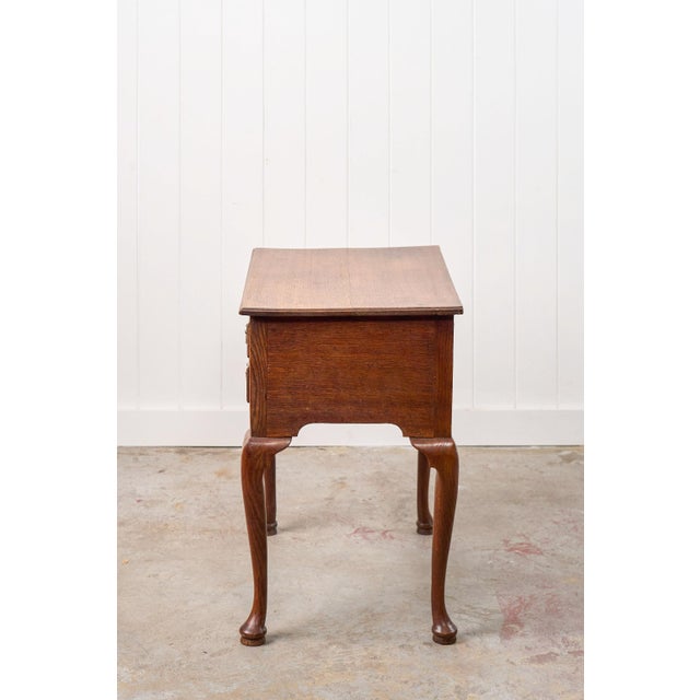 Early 19th Century Georgian Oak Lowboy With Original Swan Pulls For Sale - Image 11 of 13