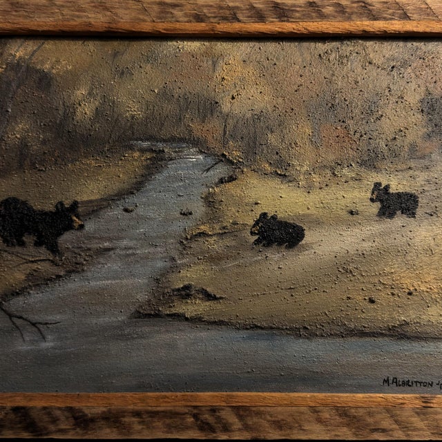 Taupe Late 20th Century Original M. Albritton Jr Earth Pigment Painting "First Crossing" Little Pigeon River, Nc Studio Earth Art For Sale - Image 8 of 16