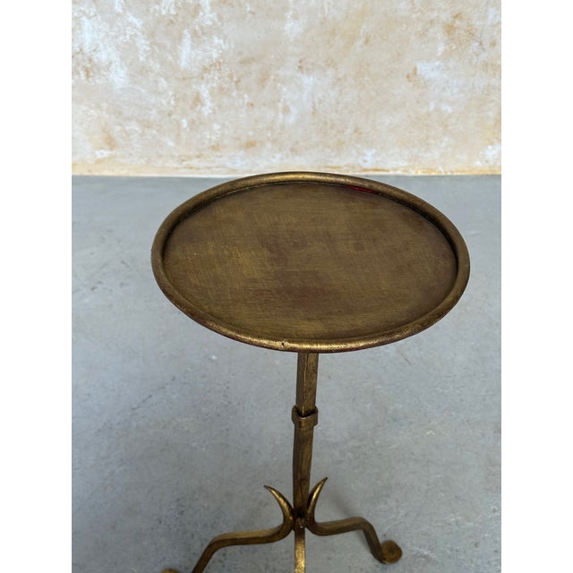 Spanish Gilt Iron Drinks Table With Pointed Stem and Tripod Base, 1950s For Sale In New York - Image 6 of 10