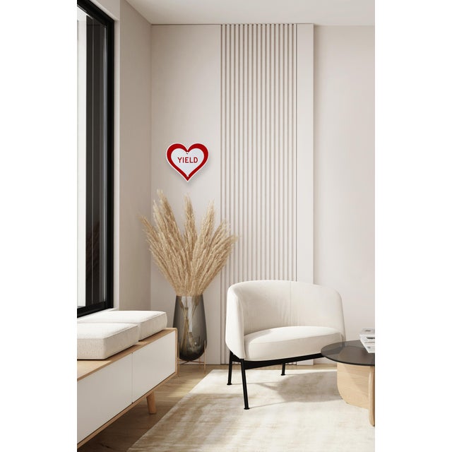 Yield Heart II - Original Pop Art Steel Street Sign Wall Sculpture by Scott Froschauer For Sale - Image 9 of 10