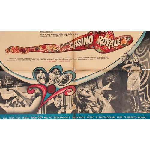 Vintage Casino Royale Psychedelic Art Film Poster, Italy, 1960s For Sale - Image 3 of 5