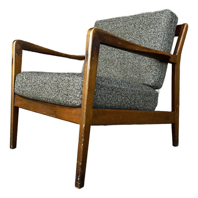 Dux Lounge Chair With New Foam and Fabric Straps (Green Tweed) For Sale