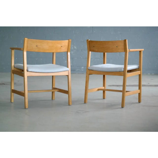 Borge Mogensen Pair of Model 3242 Oak Side or Armchairs for Fredricia For Sale - Image 9 of 11