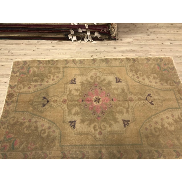 Oushak Handmade Vintage Rug- 4′5″ × 7′3″ For Sale - Image 4 of 11