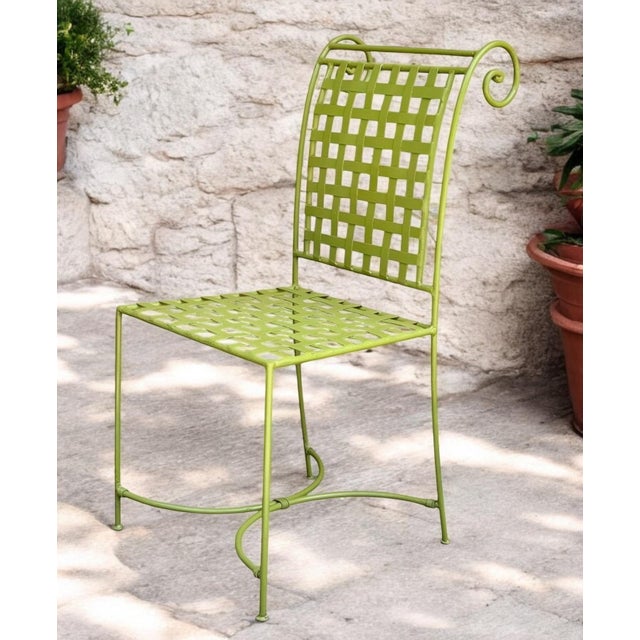 Mid 20th Century French Wrought Iron Garden Chairs - Set of 4 For Sale - Image 10 of 10