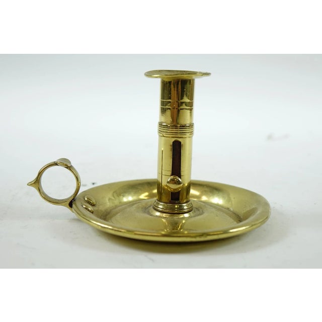 1980s Footed Brass Candle Holder For Sale - Image 4 of 4