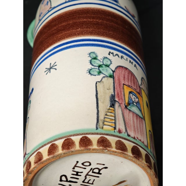 V. Pinto Vietri Vietri Ceramic Bottle Naive Copper Green Vietri 1960s For Sale - Image 13 of 14